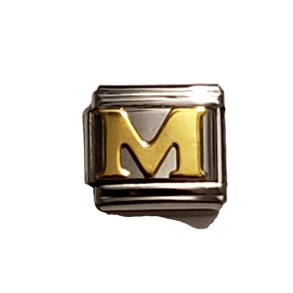 Italian Charm Bracelet Alphabet Letter Link - LETTER "M"